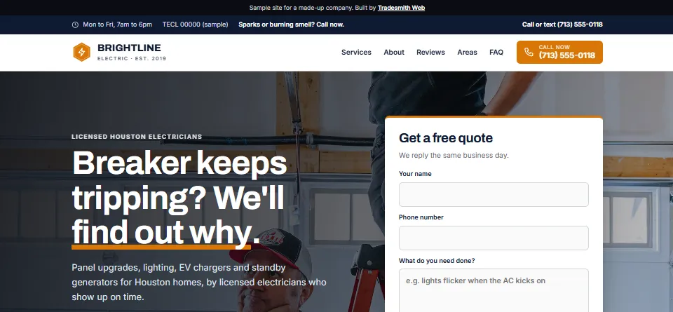 Electrician sample site