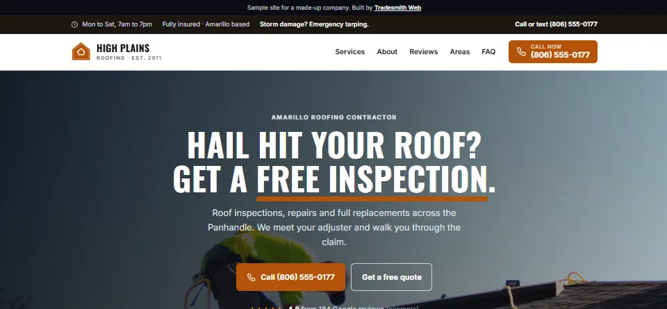 Roofer sample site